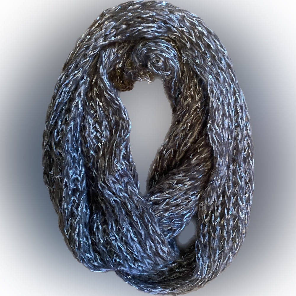 Brown Wrap Around Scarf with Sequins